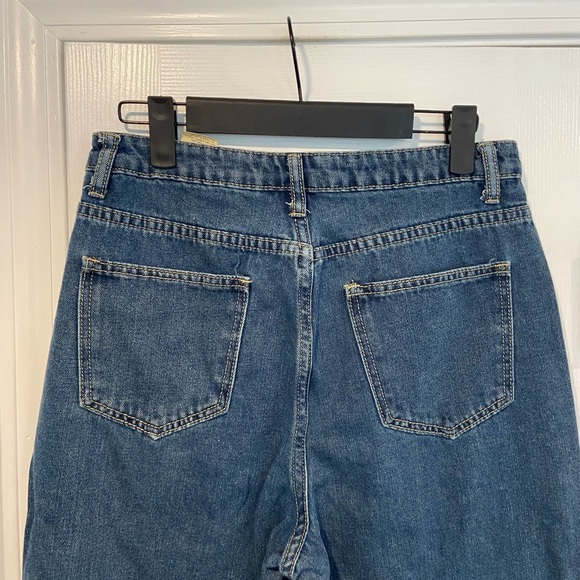 Dazy Size 8 High Waist Wide Leg Zip Up Cotton Blend Medium Wash Denim Jeans - Picture 3 of 11